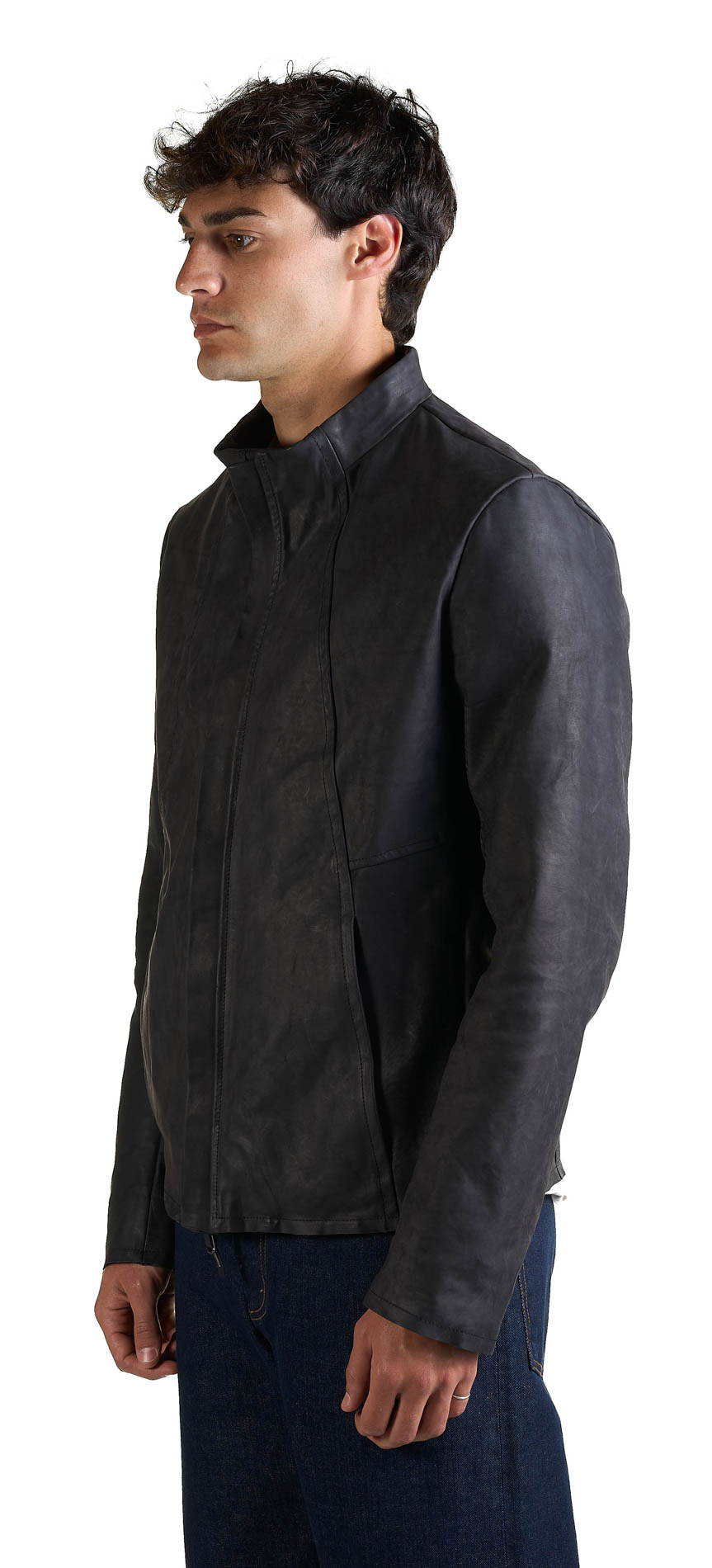 DANIELE BASTA LEATHER AND SILVER JACKET